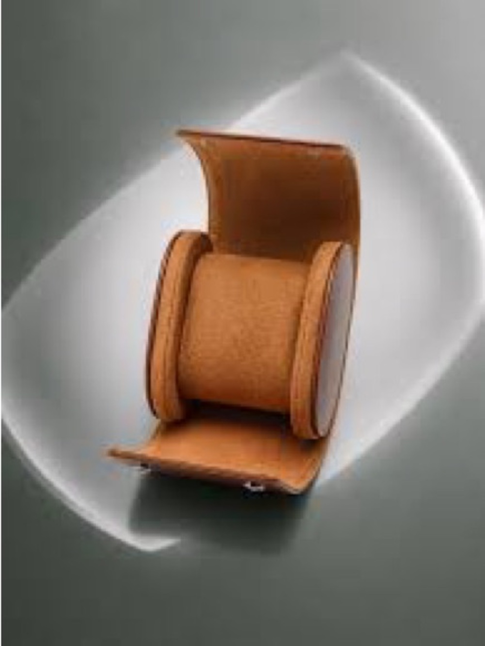 Premium Tan Leather Single Travel Watch Case